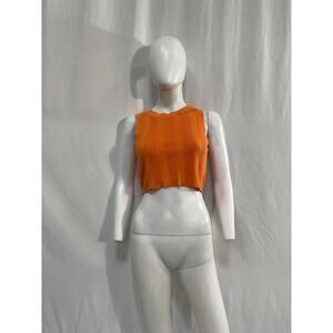 Solid & Striped Orange The Cropped Carson Rib Knit Tank Top Size M